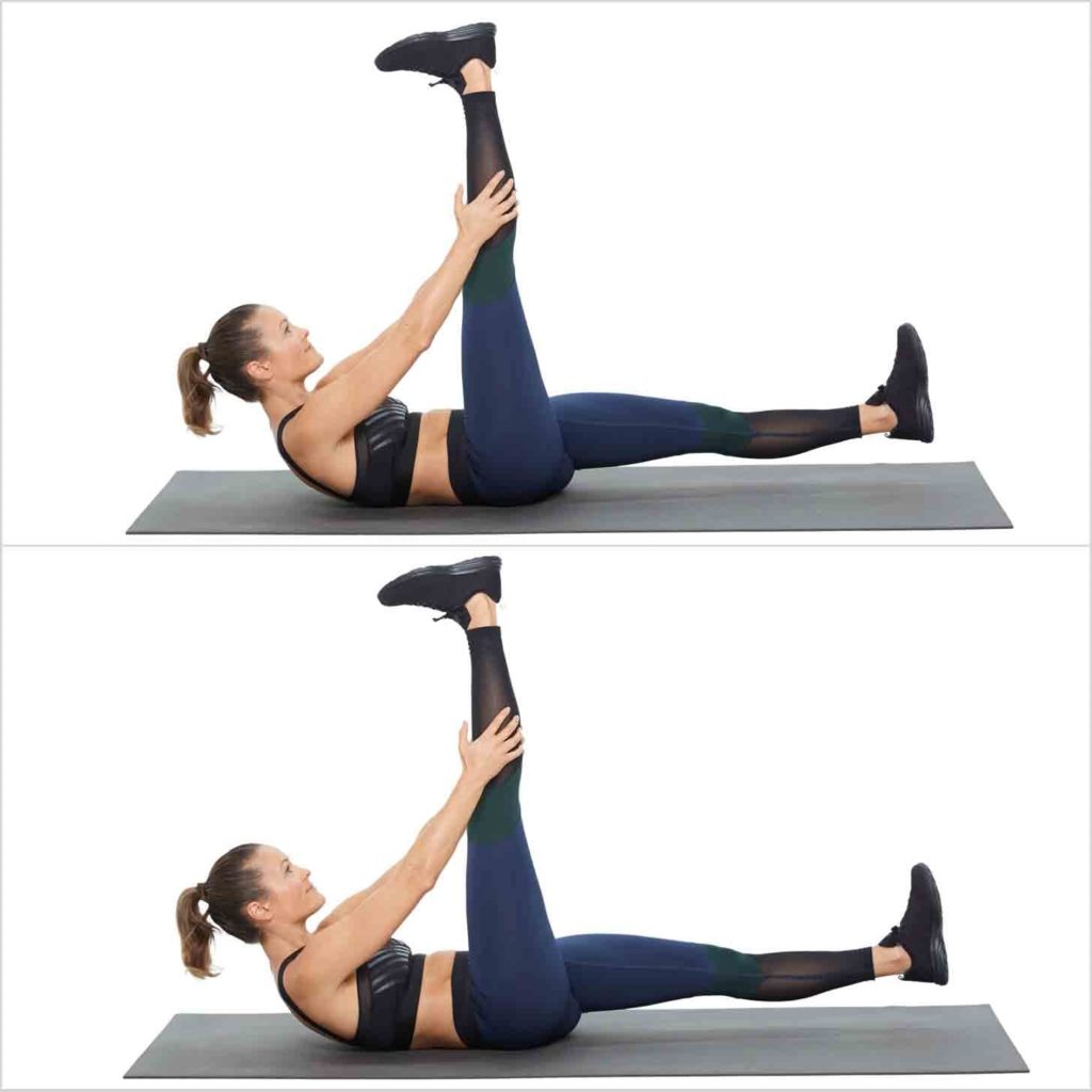 تمرين Pilates Scissor Kicks