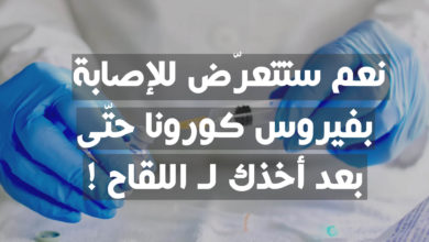 نعم ستتعرّض للإصابة بفيروس كورونا بعد أخذك لـ اللقاح !